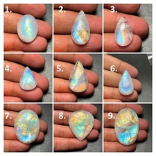 Natural Moonstone Cabochon Semi Precious Gemstone For Jewelry Making J 9577