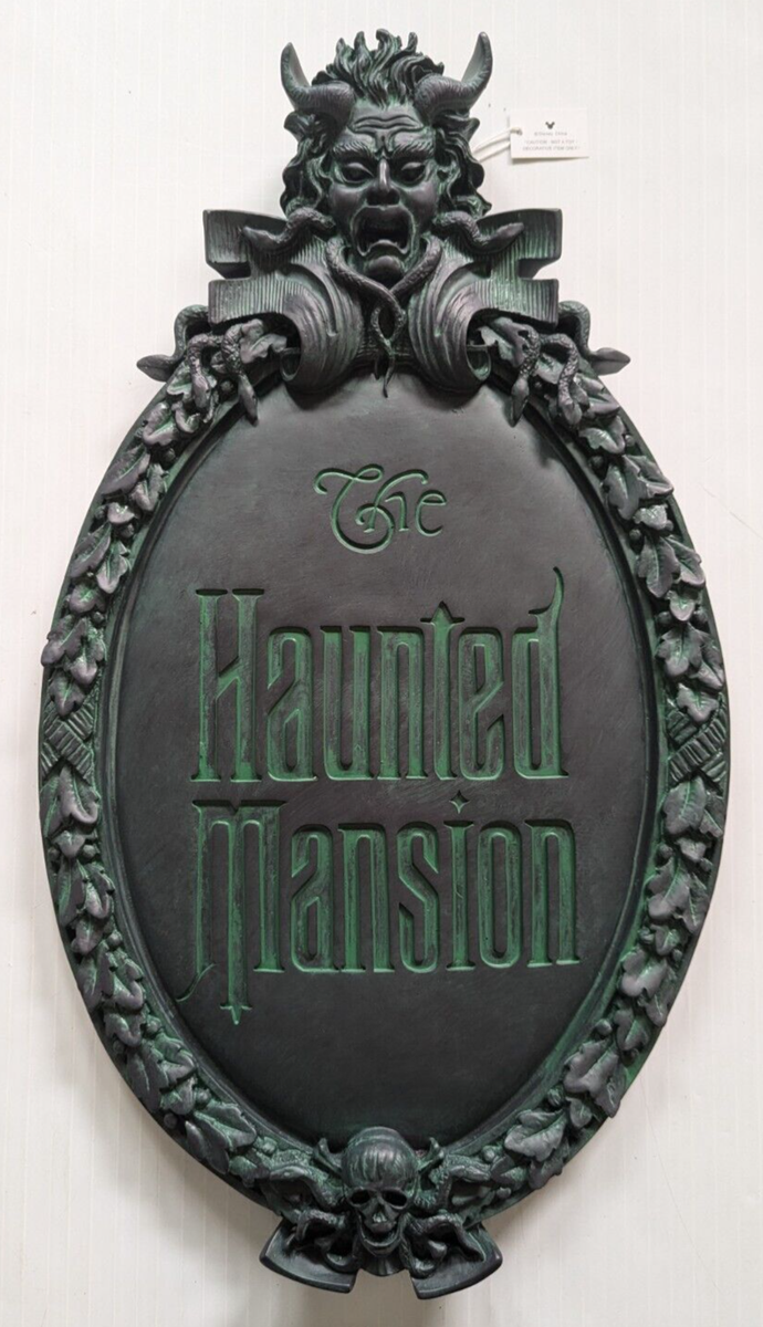 Haunted Mansion Resin Sign 看板 Disney- Inspired Haunted Mansion Gate Plaque Replica