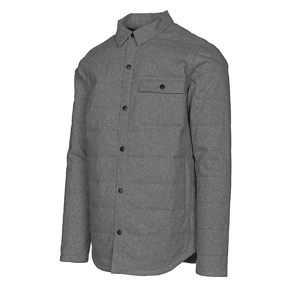 NEW Quiksilver Mens Agent Jacket GREY L QUILTED BUTTON UP COAT NWT $130