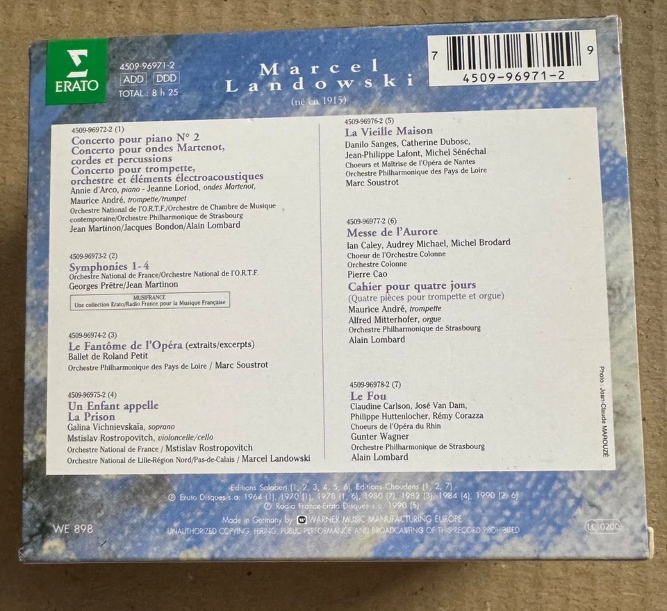 Marcel Landowski Symphonies Concertos etc 9 CD Box set - Image 4 of 4