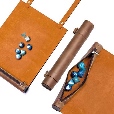 Cusdie 2 in 1 Dice Rolling Mat & Zippered Dice Holder Dice Tray- Compatible w...