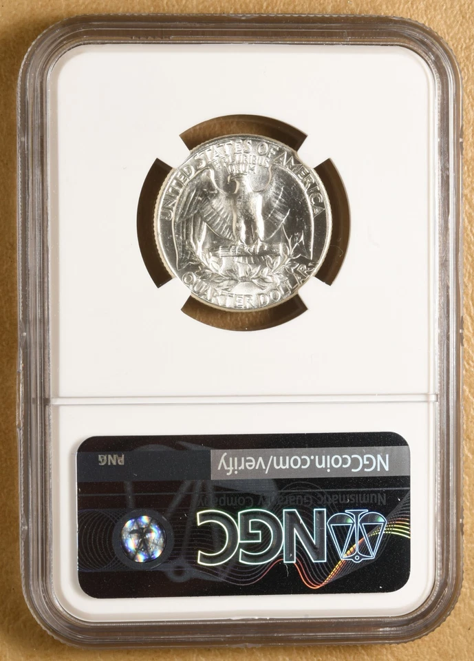 1963 Washington Silver Quarter 'Type B Reverse' NGC MS66 - Image 2 of 4
