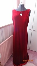 VINTAGE JOSEPH RIBKOFF BURGUNDY VELVET EVENING DRESS SIZE 14 REDUCED