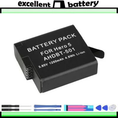 AHDBT-501 Battery for GoPro Hero 5 Hero 5 Black Hero 6 Hero 7 Black