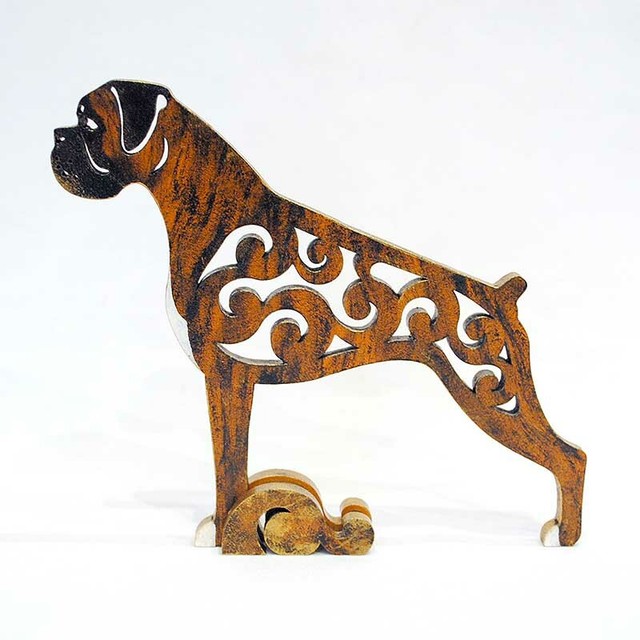Boxer Dog Wood Figurine Unique Gift HandPainted eBay