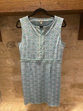 Talbots Petite Dress Women’s Green Floral Tile Print Shift Sleeveless Stretch LP