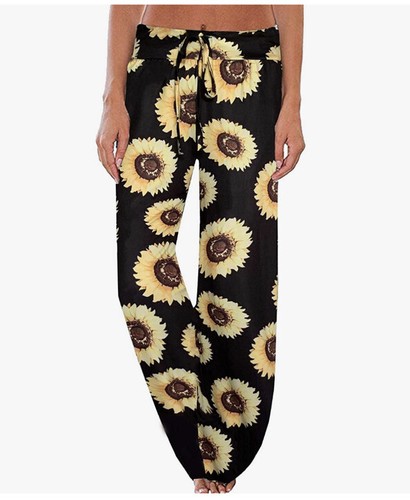 NEWCOSPLAY Women's Comfy Pajama Pants Drawstring Palazzo Lounge Wide Leg XLarge