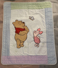 Winnie The Pooh and Piglet Bedding Comforter Crib Blanket Appliques and Quilt