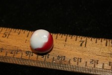 Vintage Early Machine Made Marble Red White Swirl