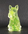 Boyd's Crystal Art Glass DUKE the SCOTTIE DOG #11 VASELINE 10-4-03 GLOWS NOS — photo 9