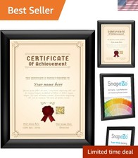 Elegant Black Aluminum Certificate Frame 8.5x11 - Front-Loading Snap Display
