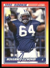 1990 Score #303 Mohammed Elewonibi Rookie RC Seattle Seahawks football card. rookie card picture