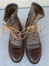 Justin  Apache 545 Brown Leather Kiltie Western Boots. Men's 9 EE