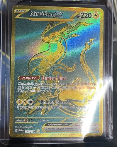 Miraidon ex 243/091 Gold Hyper Rare Paldean Fates Pokémon Card PSA 10 Candidate