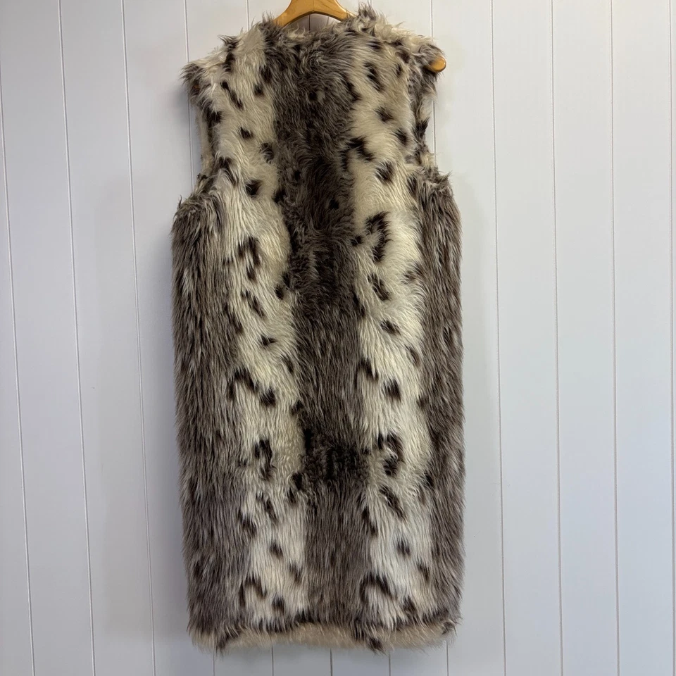 Hecho a mano para mujer Boho Festival imitación piel estampado de leopardo plumero chaleco talla L retro Foto 2 de 4