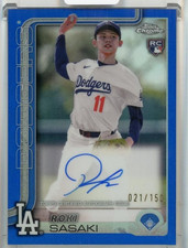 2025 Topps Chrome Roki Sasaki Rookie Autographs Blue Refractors #RAROKI /150