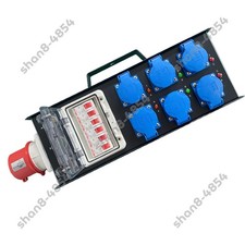 32A Input Stage Power Distro Box With 6pcs 16A Schuko Socket Output
