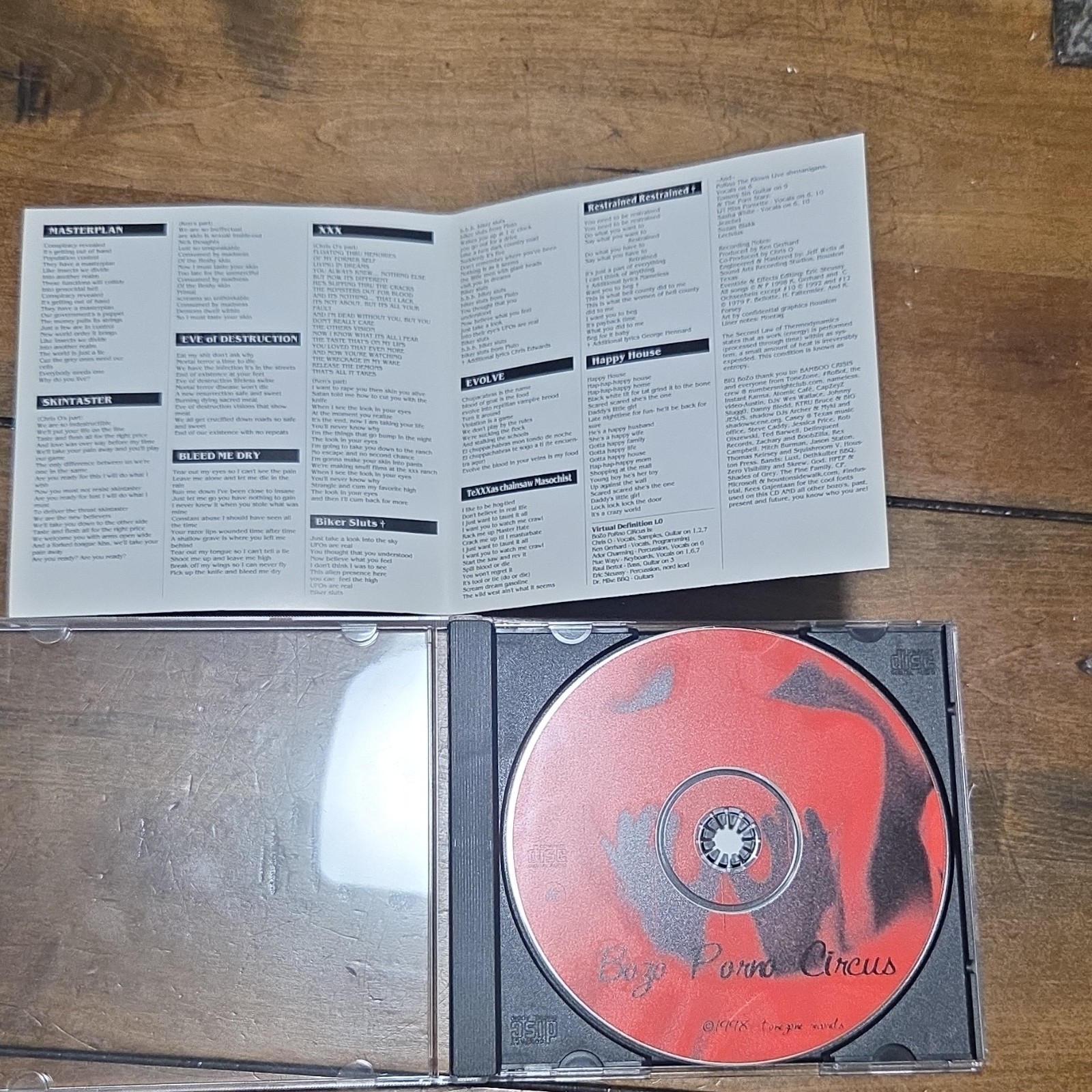 1998 Bozo Porno Circus  Cybersmut CD Houston Goth Industrial Rock image 4