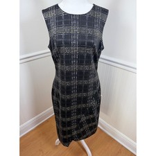 Tommy Hilfiger Plaid Sheath Dress Womens Size 10 Sleeveless Career Office NWOT