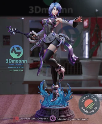 3DMOONN 3D Printed 16K Fan Made Statue Kingdom Hearts - Aqua 1:6 Scale Unpaintet