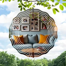 Stunning 3D Metal Hanging Wind Spinners - Unique Spiral Design Wind Chimes 