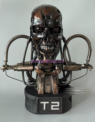 Terminator T2 Skull Skeleton Collectible Resin Alloy Skeleton Statue Model LED