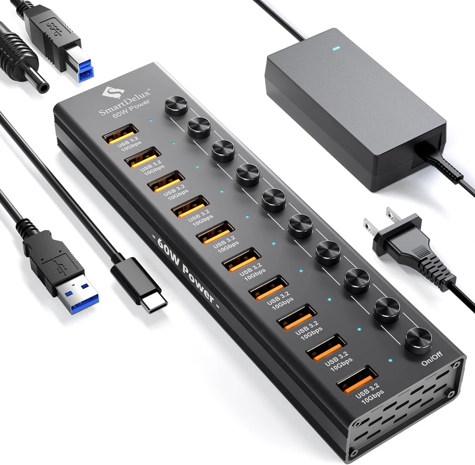 USB 3.2 Hub Adapter with Individual Switches - Image 3 of 4