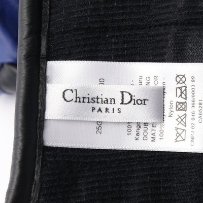 Christian Dior Long Gloves 25GLO750G900529S leather Blue Black #S