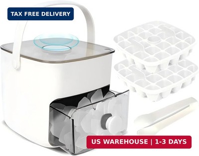 Ice Cube Tray with Lid & Bin Ice Maker Ice Trays for Freezer Ice Container- Reus