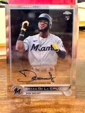 Topps 2022 Chrome Bryan De La Cruz Rookie Auto #RA-BD Miami Marlins