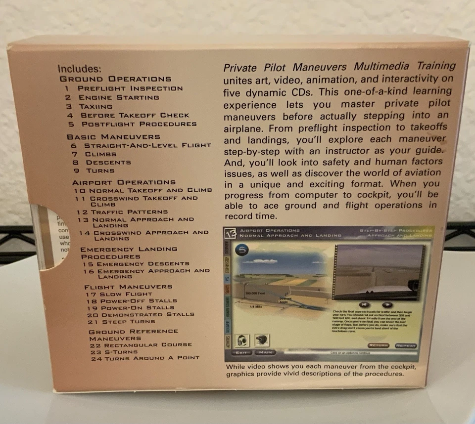 JEPPESEN Piloto Privado MANIOBRAS 5-CD Set Multimedia Entrenamiento Software *AVIACIÓN Foto 4 de 4