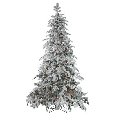 Northlight 7.5' x 58'' Flock Whistler Noble Fir Artificial Christmas Tree -Clear