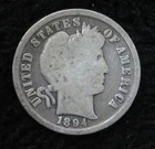 1894 Barber Dime * Harder Date to Find * Circulated* A1014
