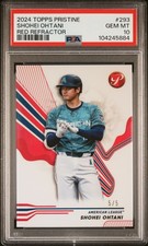 2024 TOPPS PRISTINE RED REFRACTOR #293 SHOHEI OHTANI 5/5 PSA 10