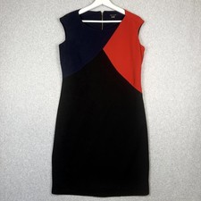Tommy Hilfiger Women's Size 12 Red Black Blue Colorblock Sleeveless Mini Dress