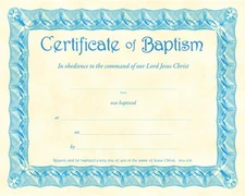 Baptism Certificate Pk of 6 - Parchment