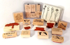Rubber Stamps Lot Of 24 New/Used Various Floral Hello New Baby Friendship More