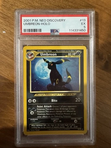 Pokémon Umbreon Neo Discovery Holo Rare 13/75 PSA EX 5 2001 English TCG