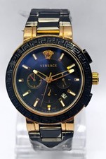 Awesome VERSACE Black Dial Chronograph Date Indicator Quartz Men's wrist Watch