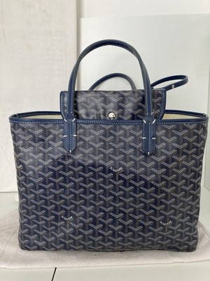 Tasche Shopper und Geldbörse GOYARD Canvas GOYARDINE und Leder Marineblau