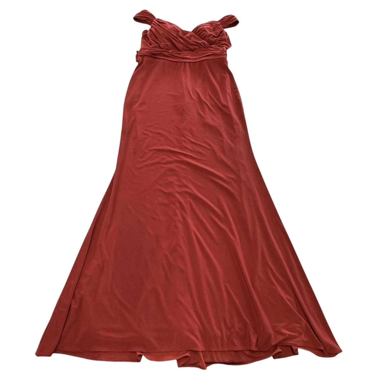 open lace back dress Convertible Bow-Detail Bubble Hem Midaxi Dress in Wine Red - 6