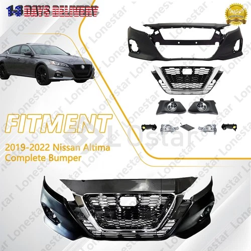 Complete Bumper Cover Grill Fog Light Kit For 2019 2020 2021 2022 Nissan Altima