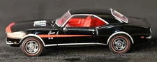 1968 Camaro SS 396 Black Red Strips 1:43 Diecast Matchbox Muscle Car YMC 06-M
