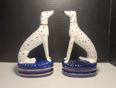 Fitz & Floyd Dalmatian Dogs Staffordshire Style Hand Painted 1970's