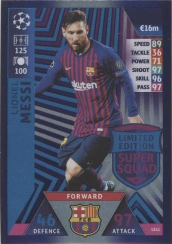 2018-19 Topps Match Attax Limited Edition Super Squad Lionel Messi #LE11 NM 