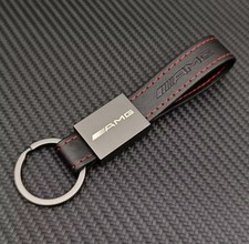 AMG Schlüsselanhänger Leder Carbon Schwarz Rot Naht Mercedes Benz Keychain Neu AMG Schlüsselanhänger Leder Carbon Schwarz Rot Naht Mercedes Benz Keychain Neu