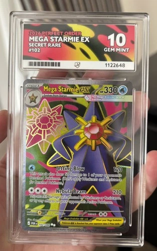 Mega Starmie EX #102 Secret Rare - Perfect Order - ACE 10 - Perfect Subgrades
