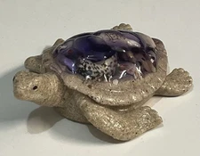 Figurine tortue décorative résine avec coquillages déco bord de mer