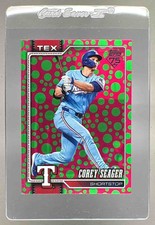 Corey Seager 2026 Topps #96 Holiday Polka Dots Green Pink