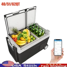 51/62QT Portable Car Electric Cooler 12V Refrigerator Fridge Freezer App Control